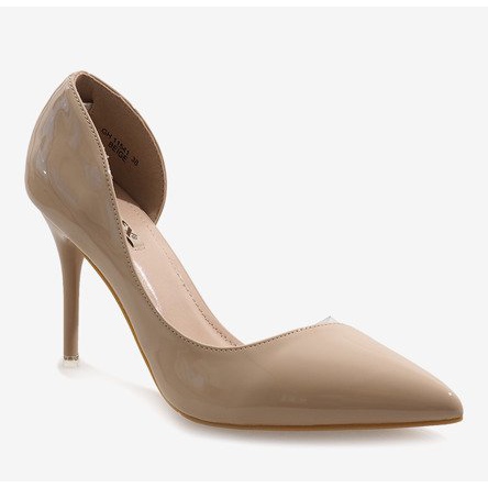 Beige varnished asymmetrical heels GH11541 1