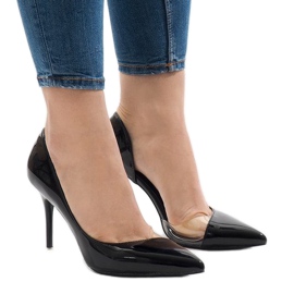 Black varnished asymmetrical heels GH11541 1