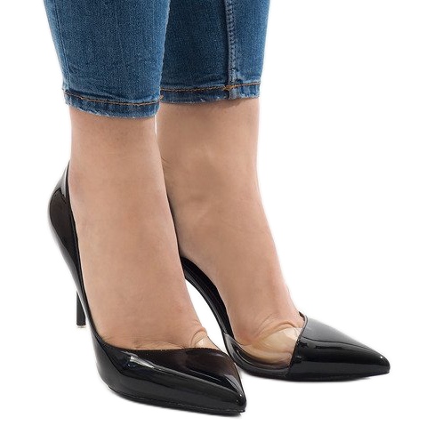 Black varnished asymmetrical heels GH11541 2