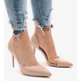 Pink varnished asymmetrical heels GH11541 1