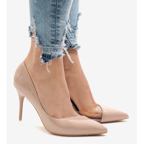 Pink varnished asymmetrical heels GH11541 2