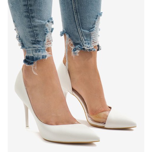 White varnished asymmetrical heels GH11541 1