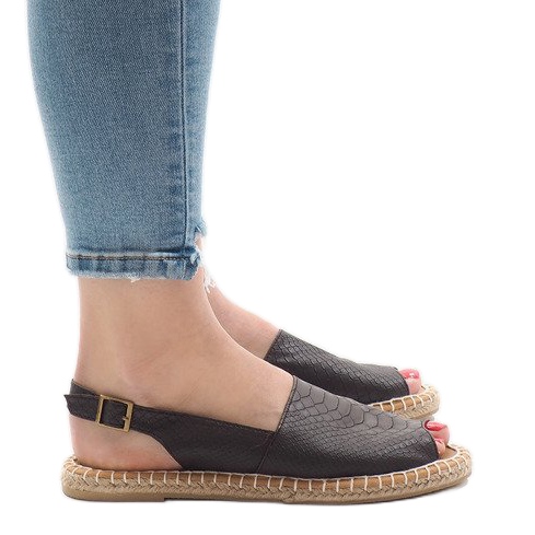 Brown espadrilles sandals B218 1