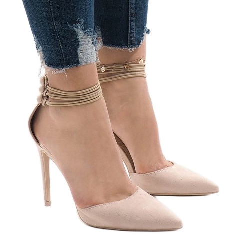 Beige pumps on a pin 6941-P 1