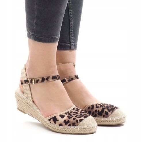 Leopard wedge sandals espadrilles LLI-3M88-51 multicolored 1