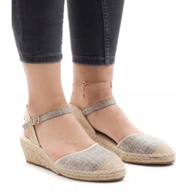 Gray wedge sandals espadrilles LLI-3M88-7 grey 1