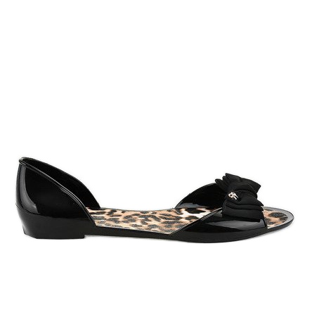 Black melissa rubber ballerinas with a bow DD506-1 1