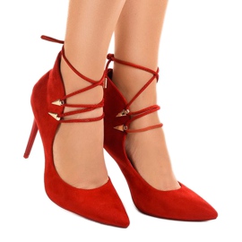 Red pumps on a tied pin 6251-P 2