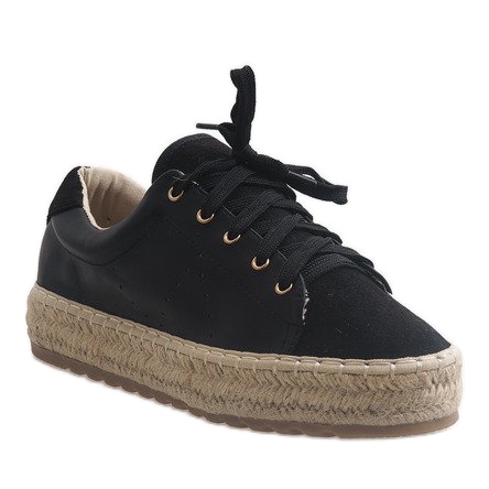 Black LX-07 laced espadrilles 1