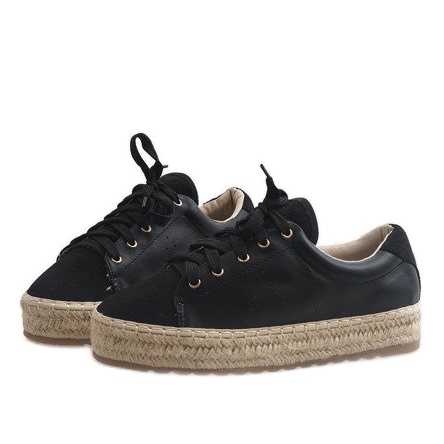 Black LX-07 laced espadrilles 2