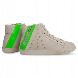 High Sneakers With Studs F16 Beige 1