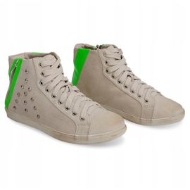 High Sneakers With Studs F16 Beige 2