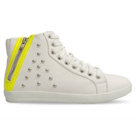 High-top Sneakers With Studs 6573 White 2
