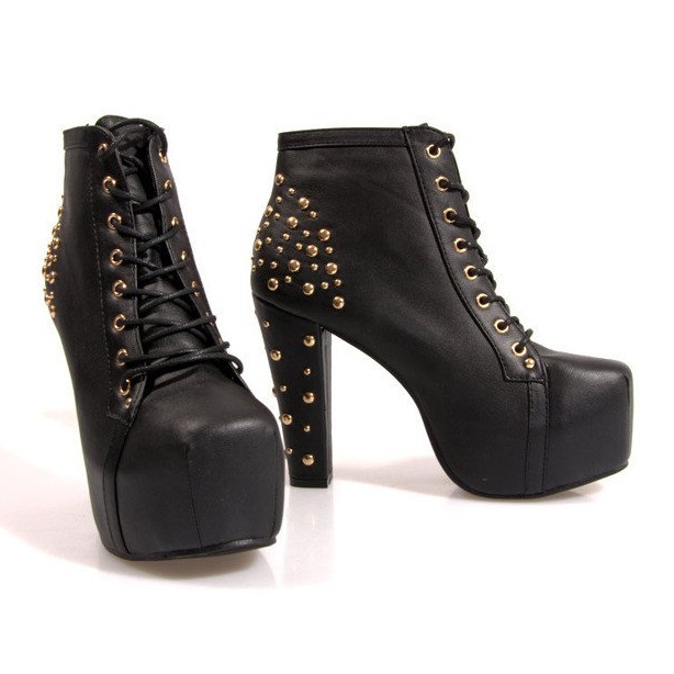 Boots Solid In Heels K771 Black 1