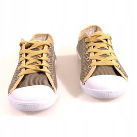 Cute Sneakers With Stripes Y531 Gold golden 1