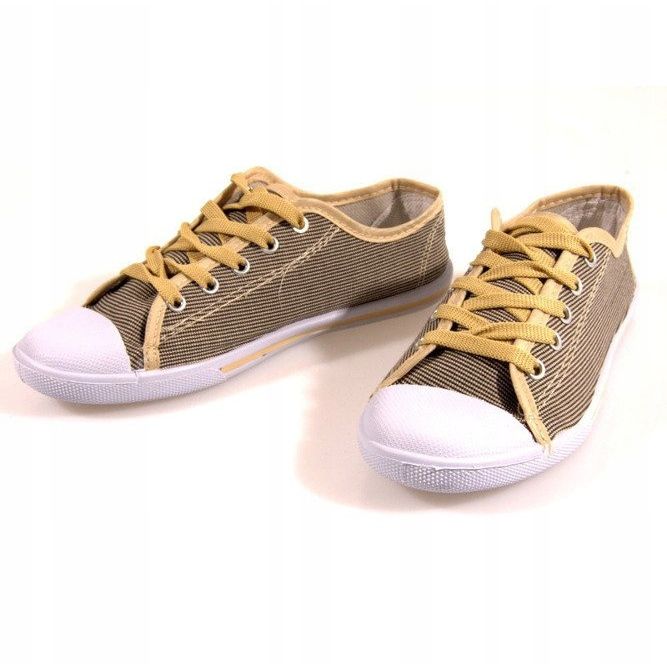 Cute Sneakers With Stripes Y531 Gold golden 2