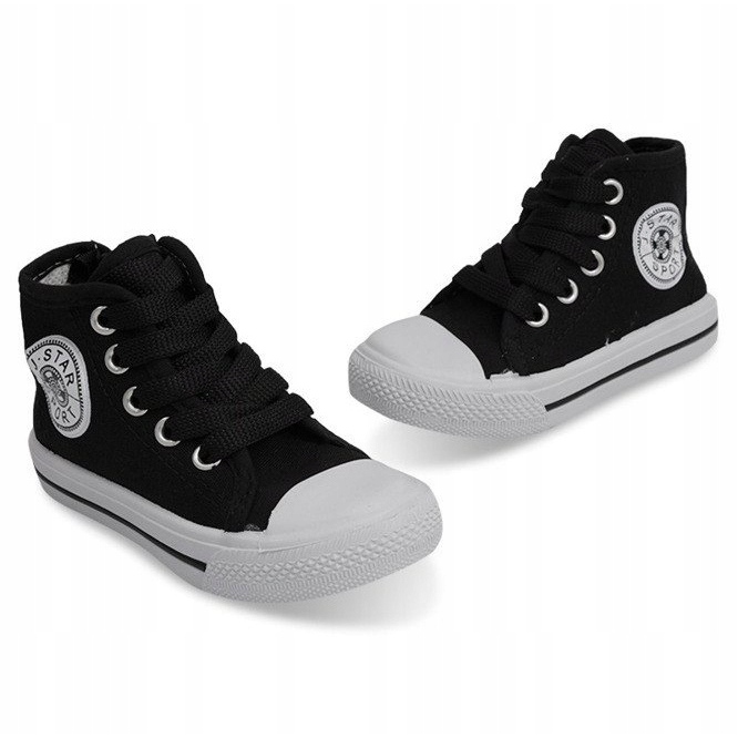 High-top Children's Sneakers Y1312 Black 1
