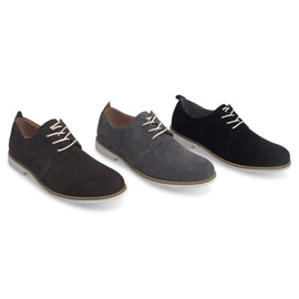 Lace-up Leather Shoes LJ12 Gray grey 1