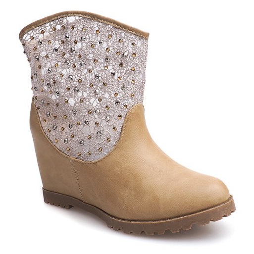 Openwork Ankle Boots 7010 -16 Khaki 1