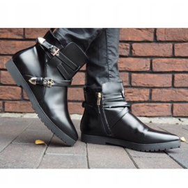 Warm Elegant Boots With Buckle HW13 Black 2