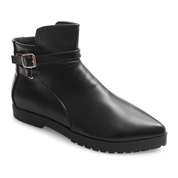 Warm Elegant Boots With Buckle HW12 Black 2