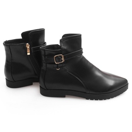 Warm Elegant Boots With Buckle HW12 Black 1