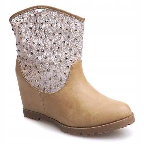 Openwork ankle boots 7010 -16 Khaki 1