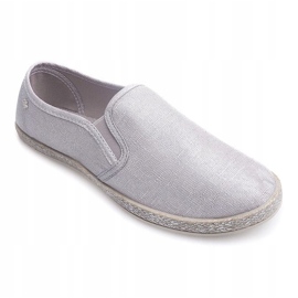 Shiny Sneakers Espadrilles B740 Silver grey 1