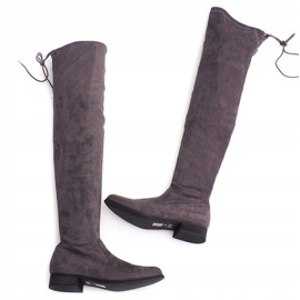 High Suede Boots Lycra 3037 Gray grey 2