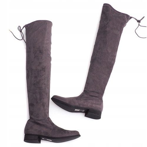 High Suede Boots Lycra 3037 Gray grey 2