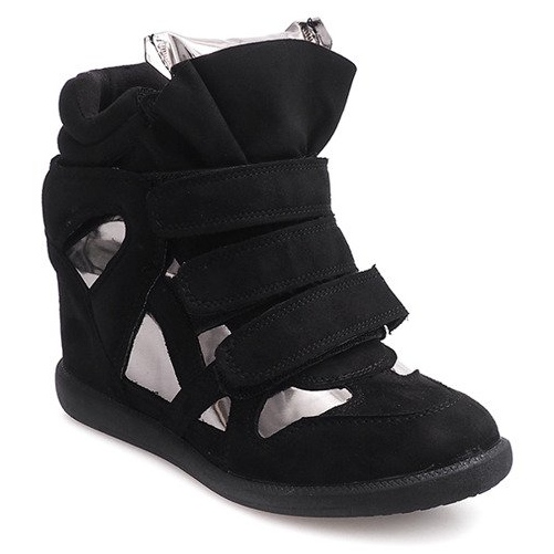 Wedge Sneakers With Velcro 6041 Black 1 Wedge Sneakers With Velcro 6041 Black 1