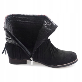 Warm boots Boho Fringes LL51 Black 1