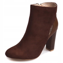 Brown Suede Boots On A Pillar With A Zipper 1