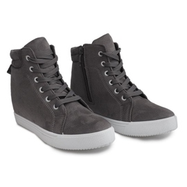 Wedge Sneakers TL089 Gray grey 1