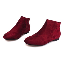 Suede Booties Chelsea boots 7-106 Red 1