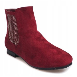 Suede Booties Jodhpur 7-133 Claret red 2