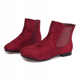 Suede Booties Jodhpur 7-133 Claret red 1