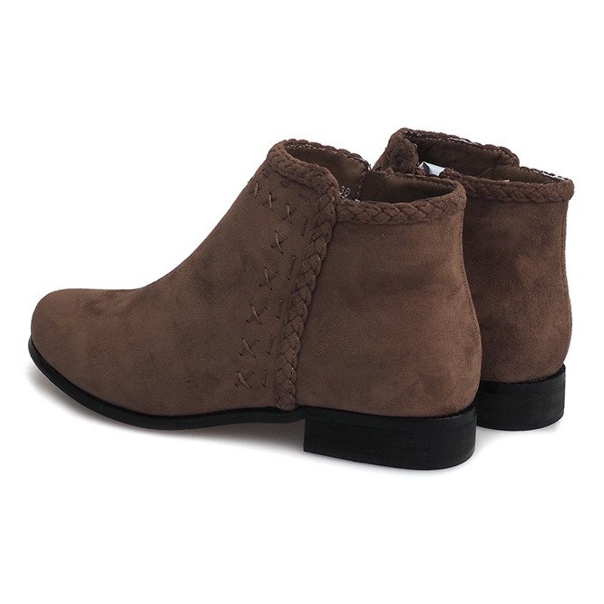 Suede Booties Chelsea boots 100-602 Khaki 1