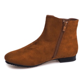 Suede Booties Chelsea boots 7-133 Camel brown 1