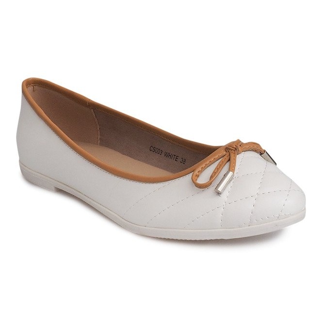 Ballerinas With Bow CS003 White 1