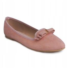 Suede Ballerinas With Bow 1188-20 Pink 2
