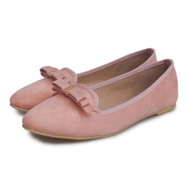 Suede Ballerinas With Bow 1188-20 Pink 1