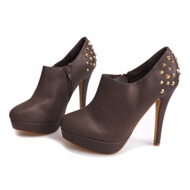 Elegant Boots On High Heel 8860P Khaki 2