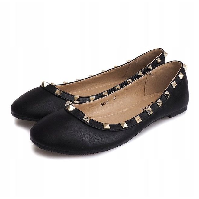 Classic Ballerinas With Studs B8-3 Black 1