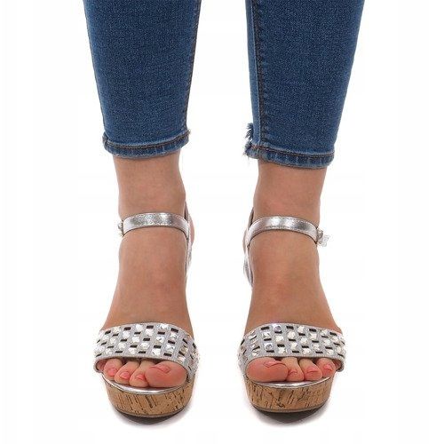 Wedge Sandals B678-2 Silver grey 1