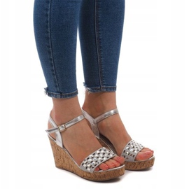 Wedge Sandals B678-2 Silver grey 2