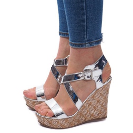 Wedge Sandals S260 Silver grey 1