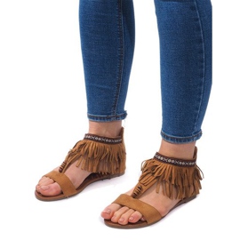 Boho 8-9 Camel Suede Sandals brown 2