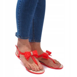 Sandals Decorated Bow 911 Red 1