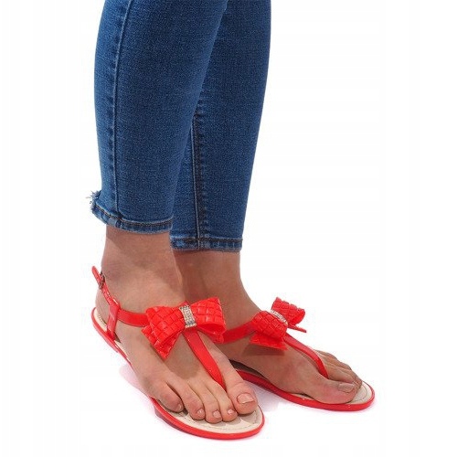 Sandals Decorated Bow 911 Red 1